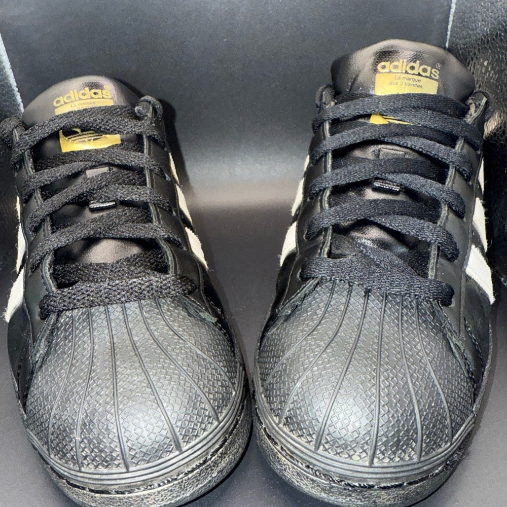Size 6.5 - RARE adidas Superstar Black Women, B9397, Clean, No Box, Good Cond